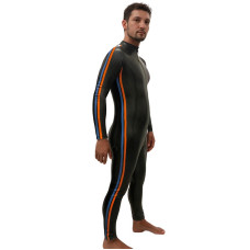 Full suit with thru zip and  side stripes (contrasting) 
